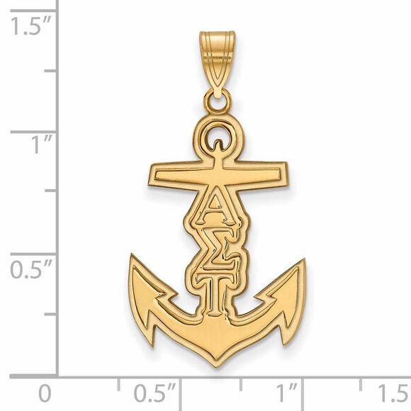 14K Plated Silver Alpha Sigma Tau Medium Pendant - Picture 2 of 3